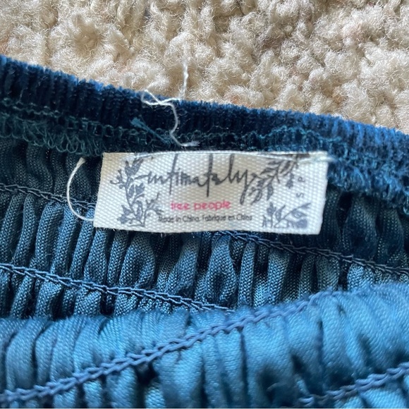 Free People Girls Just Wanna Velvet Off Shoulder Bodysuit in Overboard Medium - Picture 3 of 4